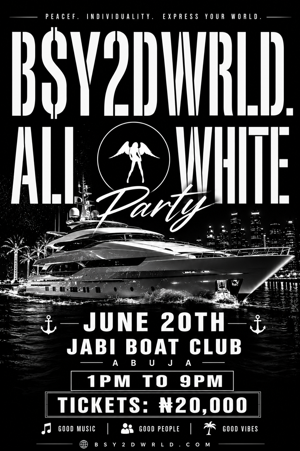 B$Y2DWRLD All White Yacht Party